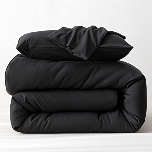 ROSGONIA Black Comforter Set Queen, 3pcs(1 Boho Black Comforter & 2 Pillowcases) All Season Bedding Lightweight Bedspread Blanket Quilt Bed Set ROSGONIA