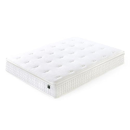 ZINUS 12 Inch Euro Top Pocket Spring Hybrid Mattress, King, Pressure Relief, Pocket Innersprings for Motion Isolation, Mattress in A Box