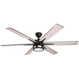 Honeywell Ceiling Fans Kaliza Modern 56 Inch Ceiling Fan with Light, Remote Control Fan, LED Indoor Fan with 6 Blades, Gray Oak and Light Oak Blade Finish Options, Bronze (51036-01) Honeywell Ceiling Fans