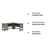 Sauder Cottage Road L-Desk, L: 65.12" x W: 58.66" x H: 29.76", Mystic Oak finish Sauder