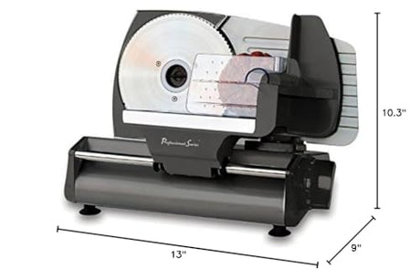 Professional Series Meat Slicer, Cuts Meat, Cheese, Bread, Fruit & Vegetables, Adjustable Slice Thickness, Stainless Steel Blade, Safe Non-Slip Feet, For Home Use, Easy To Clean Professional Series