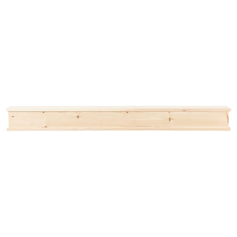 Modern Ember Cody 48 Inch Floating Wood Fireplace Mantel Shelf | Unfinished - Wooden Shelf with Symmetrical Top & Bottom Molding