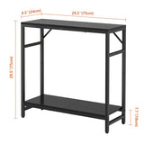 Livofloral Narrow Console Table for Entryway - 2 Tier, 29.5” Entryway Table with Shelf, Industrial Thin Sofa Table with 2 Support Bar, Display Tables for Living Room, Bedroom, Foyer, Black Livofloral