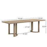 Christopher Knight Home Evat 95 Inch Dining Table for 6-8 People, Modern Kitchen Table with U-Shaped Legs, Large Wooden Rectangular Farmhouse Dinner Furniture for Dining Room, Home Office,Natural Ash Christopher Knight Home
