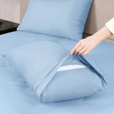 Mejoroom Queen Sheet Set - Hotel Luxury 1800 Sheets & Pillowcase Sets - Extra Soft Bed Sheets - Deep Pocket Fitted Sheet, Breathable, Wrinkle & Fade Resistant - 4 Piece (Queen,Light Blue) Mejoroom