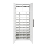 Prepac HangUps 30" Shoe Storage Cabinet, Cabinet Wall Mount, Wall Cabinet Storage for Shoes with 40 Cubbies, Ideal for Utility Room, Garage and Bedroom, 30" W x 72" H x 16" D, White Prepac