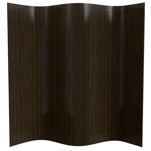 Red Lantern 7 ft. Tall Bamboo Wave Screen - Dark Mocha Red Lantern