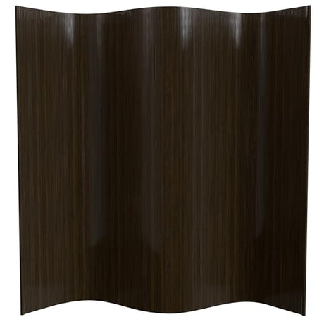 Red Lantern 7 ft. Tall Bamboo Wave Screen - Dark Mocha Red Lantern