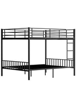 Feetice Queen Over Queen Bunk Bed, Heavy Duty Metal Bunk Bed with PVC Anti-Slip Ladder & Full-Length Guardrails, Noise-Free Bunk Bed Frame for Adults, Teens, Black Feetice