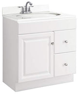 Design House Wyndham 30 Inch Bathroom Vanity, Ready to Assemble, Solid Wood, White, 597203 Design House