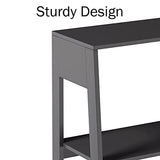 Alaterre Furniture 5-Tier Ladder Bookshelf - Leaning Decorative Shelves for Display - Wood Shelf for Living Room, Bathroom, and Kitchen Storage (Gray) Alaterre Furniture