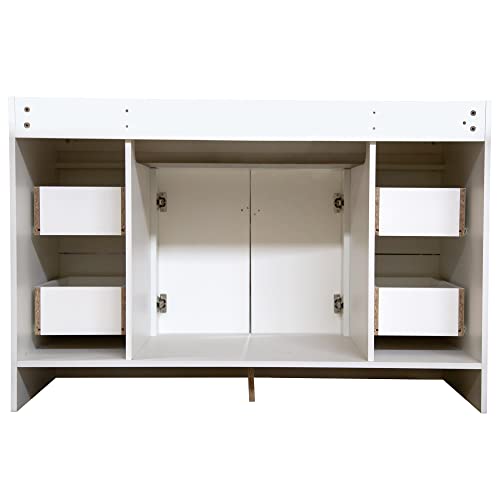 Design House Wyndham 48 Inch Bathroom Vanity, Ready to Assemble, Solid Wood, White, 597278 Design House