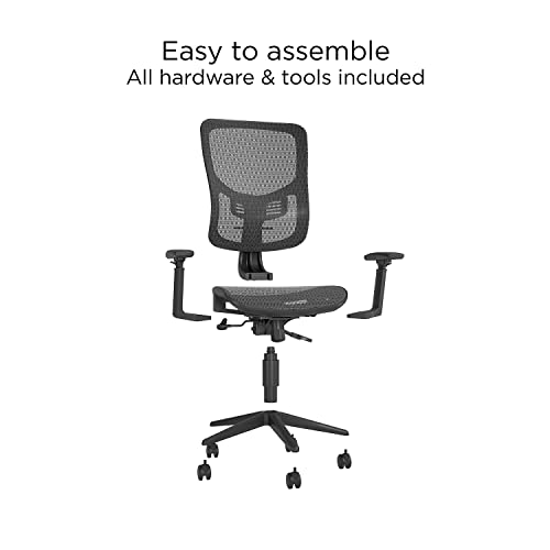 STAPLES Kroy Ergonomic Office Task Chair, Breathable Mesh Swivel Seat & Back, Adjustable Height, Lumbar Support, Black STAPLES
