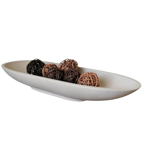 OAKOA Concrete Large Decorative Bowl for Home Decor - Long Decorative Centerpiece Bowl for Table - Coffee Table Bowl for Entryway Table - Large Dough Bowl Decor OAKOA