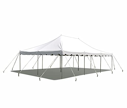 Party Tents Direct 20'x30' Canopy Tent, Weekender Canopy Pole Tent, Easy Up with Heavy Duty PVC White Top, 120 Person Capacity, Outdoor Canopies, Tents for Parties, Weddings & Events - WoodArtSupply