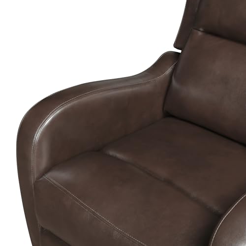 Lexicon Manual Recliner Chair, Reclining Sofa Chair, Home Theater Seating, Wall Hugger, Manual Recliner for Living Room/Office/Apartment, Easy Assembly, Brown Faux Leather Lexicon