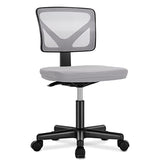 DUMOS Small Office Chairs with Wheels, Ergonomic Adjustable Home Desk Swivel Rolling Task Chair No Arms, Comfy Mesh Mid Back Computer Work Vanity Desk Chairs for Small Spaces, Dark Grey DUMOS