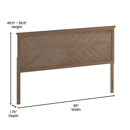 Frenti King Size Adjustable Herringbone Headboard in Light Brown by EMMA + OLIVER - WoodArtSupply