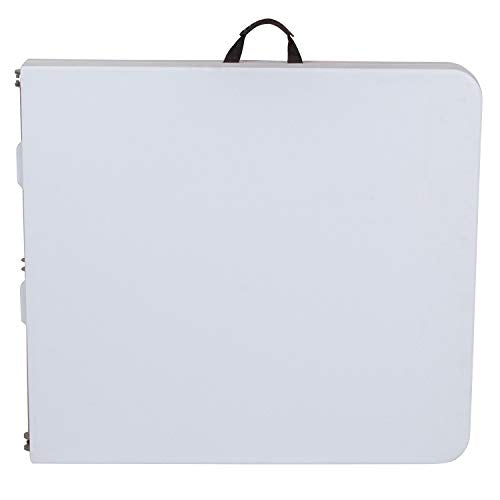 Flash Furniture Kathryn 5' Rectangular Plastic Folding Event Table with Carrying Handle, Bi-Fold Portable Banquet Table for Indoor/Outdoor Events, White Flash Furniture