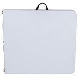 Flash Furniture Kathryn 5' Rectangular Plastic Folding Event Table with Carrying Handle, Bi-Fold Portable Banquet Table for Indoor/Outdoor Events, White Flash Furniture
