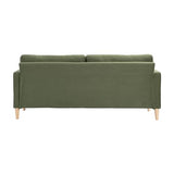 Studio Living® Lexington 75.6" Sofa, Mid-Century Modern, Pocket Coil Comfort, Easy Assembly, Velvet Fabric, Olive Green Studio Living