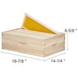 POLLIBEE Beehive 8 Frame Bee Hive Starter Kit, Bee Hives Include 1 Deep Brood Bee Box and 1 Medium Hive Box with Bee Frames and Waxed Beehive Foundation, Complete Bee Hive for Beginner POLLIBEE