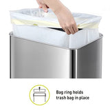 EKO Mirage-T 50 Liter / 13.2 Gallon Touchless Rectangular Motion Sensor Trash Can, Brushed Stainless Steel Finish EKO