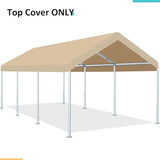 FORALEBEN Carport Replacement Canopy Cover for Car Tent Top Garage Shelter Cover Tarp with Ball Bungees (Only Top Cover, Frame Not Include) (Ginger, 12' x 20') FORALEBEN