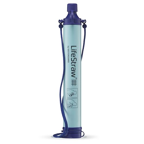 LifeStraw Personal Water Filter for Hiking, Camping, Travel, and Emergency Preparedness, 1 Pack, Blue LifeStraw