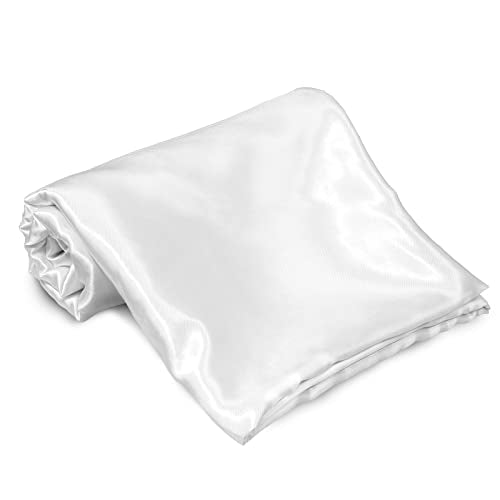 Homiest White Satin King Size Luxury Flat Sheet - Ultra Soft, Silky Bedding for King Mattress, Top Sheet Sold Separately Homiest