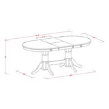 East West Furniture VANC7-OAK-W 7 Piece Kitchen Table & Chairs Set Consist of an Oval Dining Room Table with Butterfly Leaf and 6 Solid Wood Seat Chairs, 40x76 Inch, Oak East West Furniture