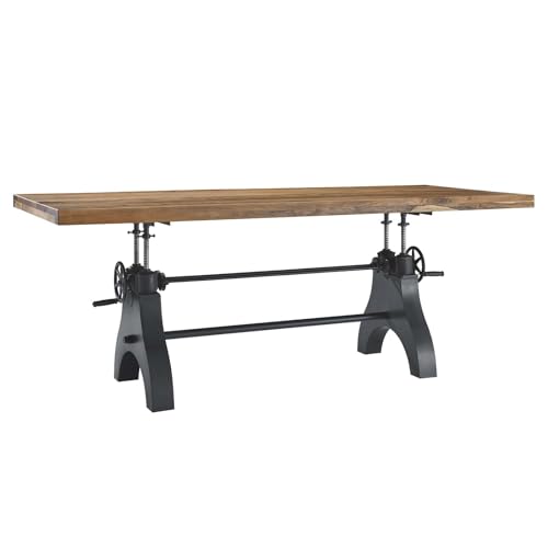 Modway 96" Adjustable Counter/Bar-Height Dining or Conference Table in Black Natural