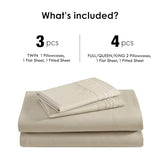 ClevaHome Sheet Set Queen Size, 4-Piece Bedding, Lightweight & Super Soft Easy Care Microfiber– Shrinkage & Fade Resistant Bedding Set with 14'' Deep Pockets (Sandy Beige) Cleva