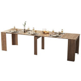 BAYYELL 20" to 118.5" Extendable Console to Dining Table, Transformer Dining Table for 2-12 People, Space-Saving Modern Large Table, Expanding Dining Room Table, Gray BAYYELL
