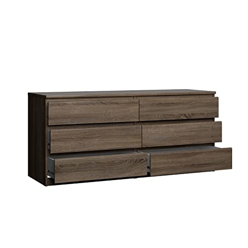 Tvilum Scottsdale 6 Drawer Double Dresser, Truffle Tvilum