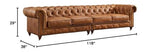 Crafters and Weavers Century Chesterfield Sofa - Light Brown Leather - 118" Crafters and Weavers