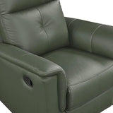 Lexicon Swivel Glider Recliner Chair, Comfy Nursery Glider, Top Grain Leather Match Recliner, Manual Reclining Chair for Living Room/Office/Apartment, Green Lexicon