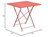 Flash Furniture Oia Commercial Grade 28" Square Coral Indoor-Outdoor Steel Folding Patio Table Flash Furniture
