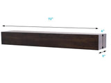MANTELSDIRECT Houston Floating Wood Mantel Shelf with Hidden Storage Compartment - Coffee Bean 72 Inch | Beautiful Wooden Rustic Shelf for TV Remotes, Controllers, and Décor MANTELSDIRECT