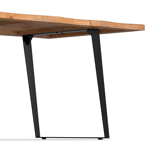 SIMPLIHOME Delta Modern Industrial Rectangular Kitchen Table for 4 to 8 People, 72 inches, Black SIMPLIHOME