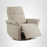 CHITA Power Recliner Chair, Electric Triple-Motor Swivel Glider Nursery Rocking Chair with Adjustable Power Headrest and Lumbar Support, GREENGARD Gold Certified, Solid Wood Base, Khaki Grey