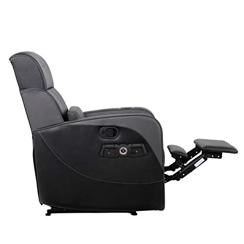 X Rocker Gamma Recliner Gaming Chair, 2.1 Bluetooth Audio System, Headrest Mounted Speakers, Built-in Footrest and Cupholder, 718001, 34.84" x 39.37" x 30.31", Black X Rocker