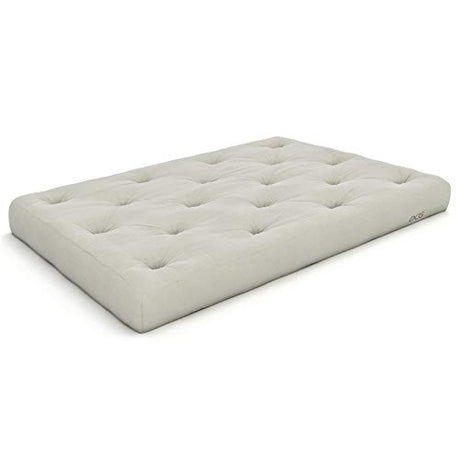 Nirvana Futons Extra Thick Premium 10-Inch Queen Futon Mattress, Ivory Twill - Made in USA Nirvana Futons
