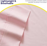 Full Size Bed Sheets - 6 Piece 1500 Supreme Collection Fine Brushed Microfiber Deep Pocket Full Sheet Set Bedding - 2 Extra Pillow Cases, Great Value, Full, Pale Pink Sweet Home Collection