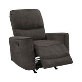 Lexicon Manual Rocker Recliner Chair, Polished Microfiber Manual Reclining Chair with Overstuffed Backrest, Comfy Nursery Recliner for Living Room/Office/Bedroom/Apartment, Easy Assembly, Chocolate