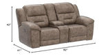 Signature Design by Ashley Stoneland Faux Leather Power Double Reclining Loveseat with Center Console, Light Brown Signature Design by Ashley