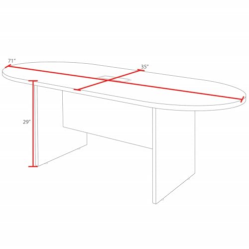 Romig Legacy 6 ft Racetrack Conference Table with Charging Port- Neo Walnut Romig