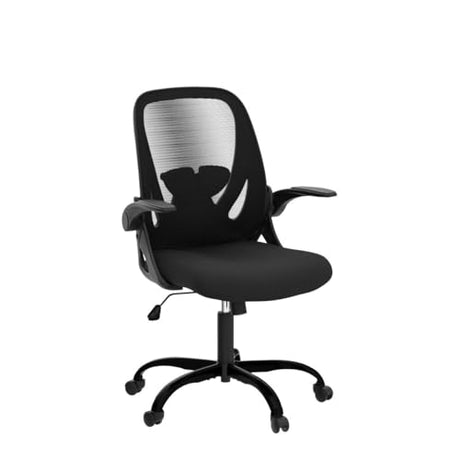 Primy Office Chair Ergonomic Desk Chair with Flip up Armrests Swivel Breathable Desk Mesh Computer Chair with Adjustable Lumbar Support and Height for Conference Room (Black) Primy