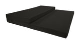 D&D Futon Furniture Portable Trifold Mattress, Foldable Foam Mattresses Small Space Saving Guest, Floor Fold Out Bed Ottoman, 4 inch Folding Cushion Pad Camping RV (Full Size 4x54x75, Black) D&D Futon Furniture
