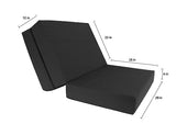 D&D Futon Furniture Black Twin Size Shikibuton Trifold Foam Beds 6 x 39 x 75, 1.8 lbs high Density Resilient White Foam, Floor Foam Folding Mats. D&D Futon Furniture